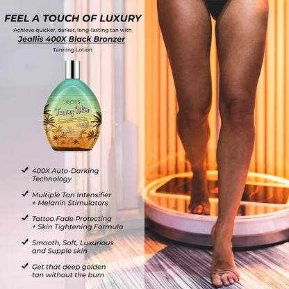 Extreme Dark Tanning Lotion Accelerator for Indoor Tanning Beds & Outdoor Sun Tan with Bronzer to Get Dark Fast Tan, Bronzing Tanning Lotion with Tattoo Protecting Formula, DHA Free, 13.5oz